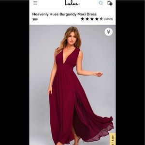 Heavenly Hues Maxi Dress in Burgandy